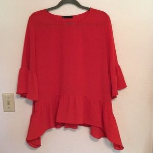 Red/Orange Ruffle Top